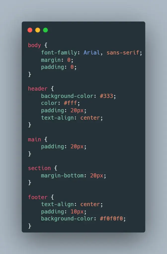 css code example